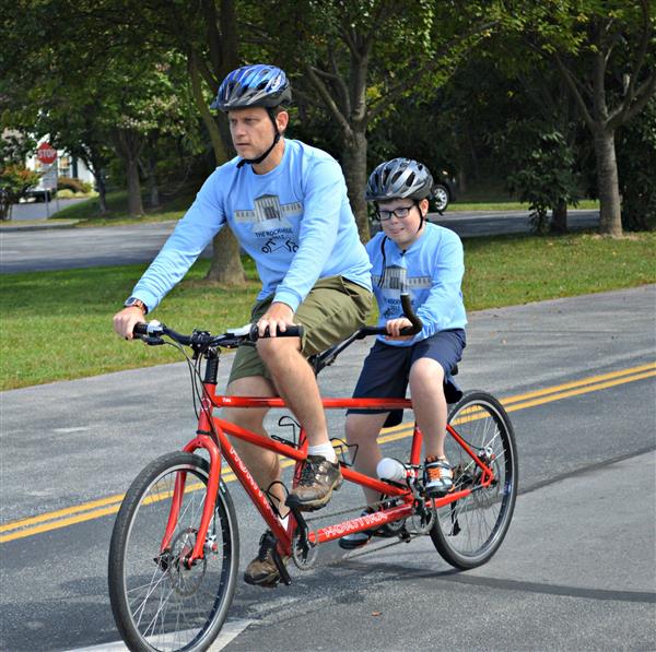 Tim & Nathanael prepare for the first Rocky Ride in 2017. 